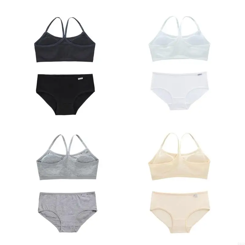 

K92D 6-12T Children's Breast Care Girls Bra Teens Teenage Underwear with Underpants