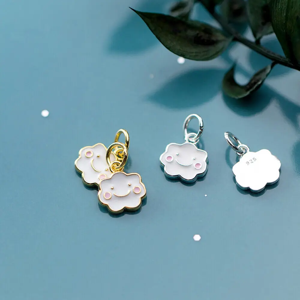 

5pcs/Lot 925 Sterling Silver Lovely Cloud Charm Pendant 2 Color