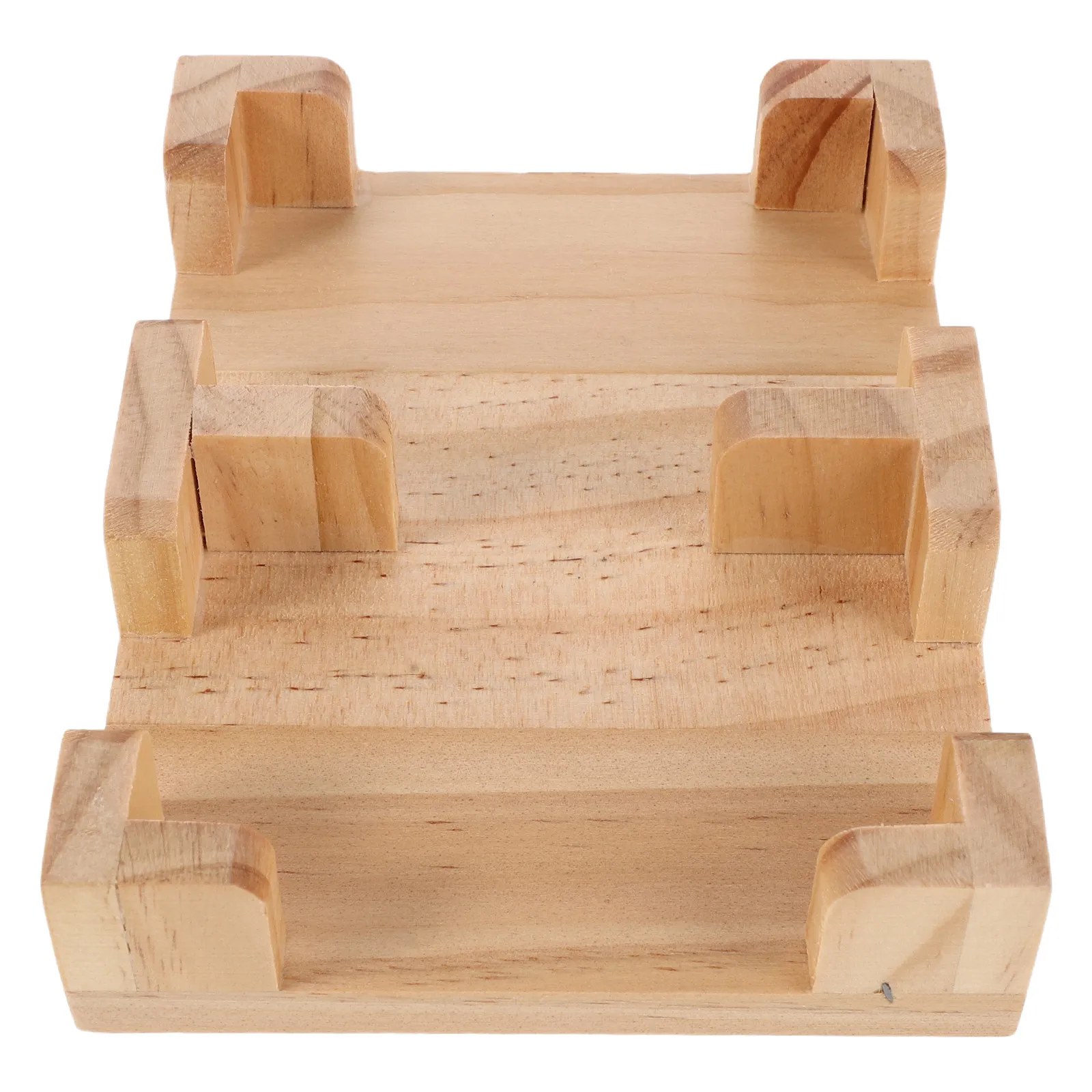 Wood Playing Card Holder Rotating Game Tray 360 Degree Stable Poker Card Organizer Natural Wood Canasta Accessories