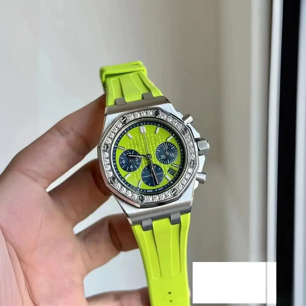 Luxury Diamond-encrusted Multi-function Chronograph Watch for Women, Large Dial Women's Wristwatches Watch Gift