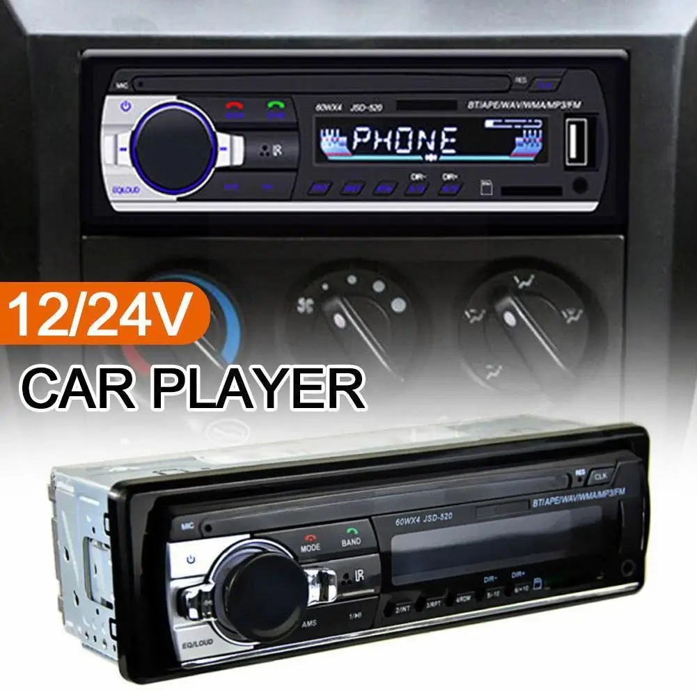 (factory Direct Sales) Car Mp3 Player Stereo 60w*4 Car Truck Radio Usb/tf/fm/aux Audio 12v/24v Bluetooth U1d9