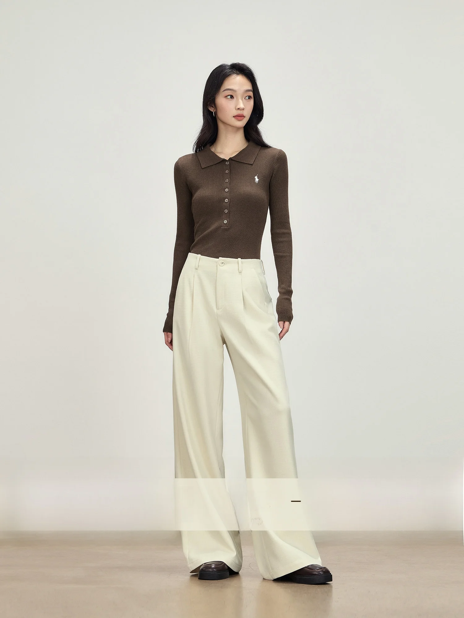 

Весенние повседневные брюки для женщин с высокой талией, свободные, широкие, светлые, стройнящие, удобные, мягкие, из полиэфирного волокна