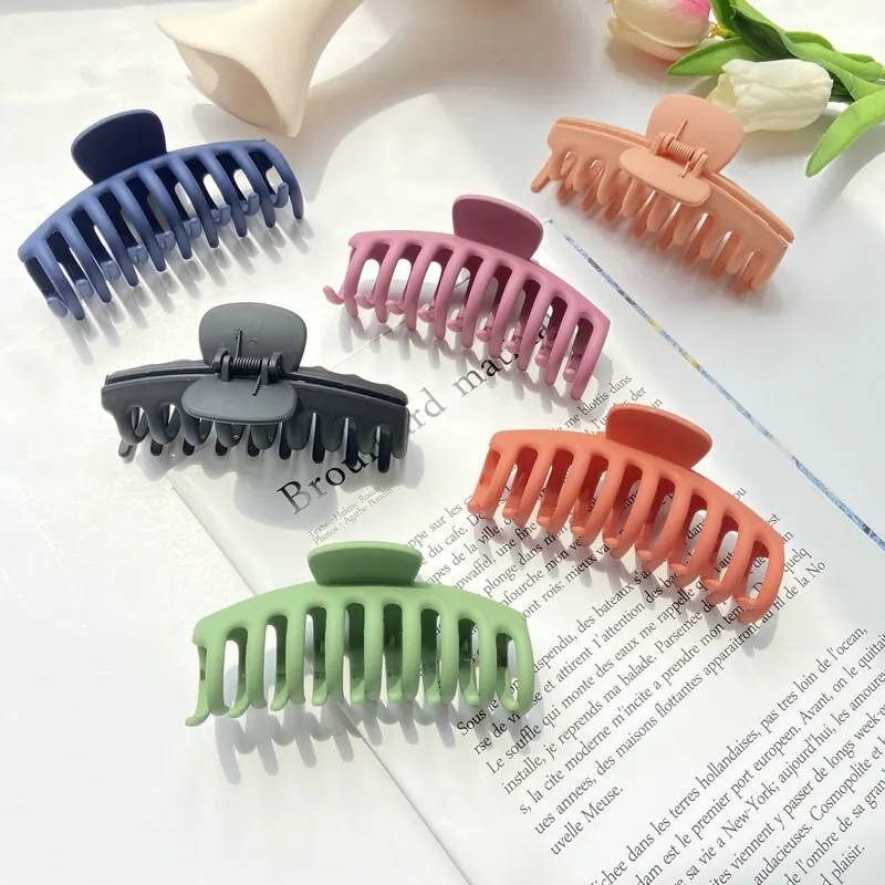 Hair Grab Clamp Simple Personality Hair Accessories Make Up Bath Sweet Multi Style Color Frosted Grip