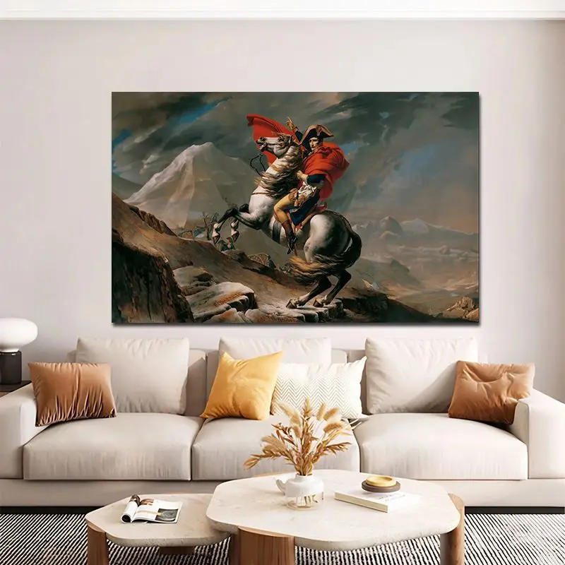 VIKAMA Napoleon Horse Riding Oil Painting Wall Tapestry Classic Art History Room Home Decor Charming Soft Durable Cozy Aesthetic
