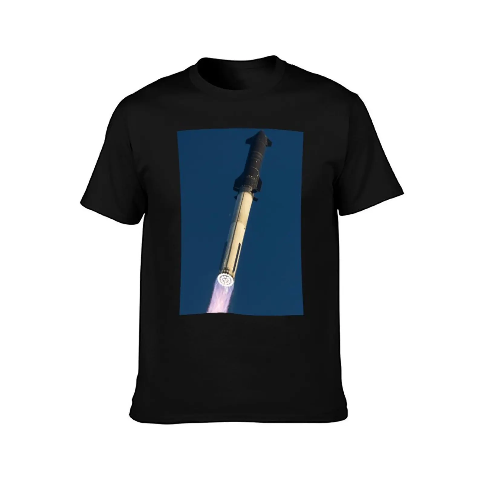 Starship and Superheavy rocket launch T-Shirt blue lock anime valentines boutique clothes oversized t shirt tee shirts for men