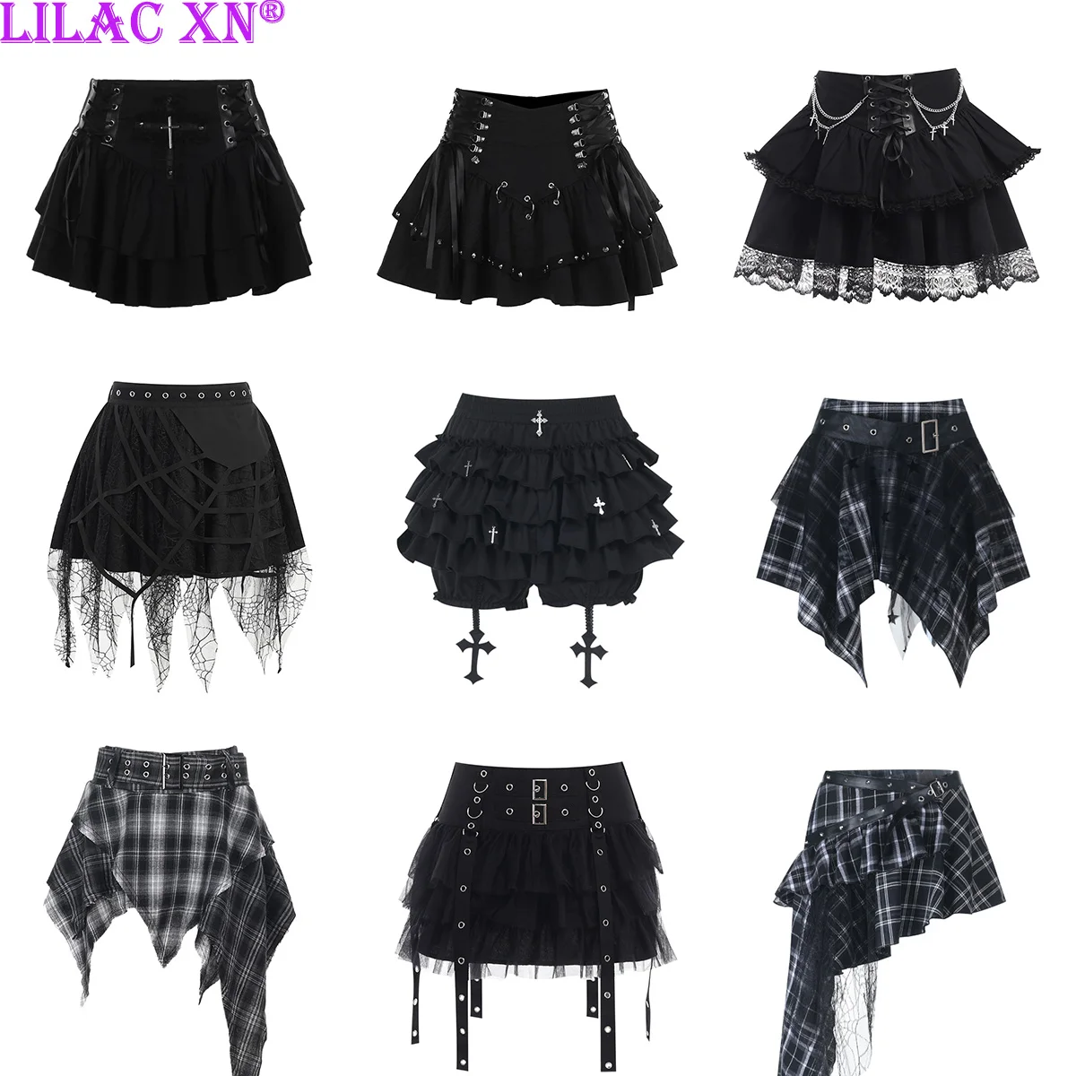 

Y2K готическая клетчатая плиссированная мини-юбка Kawaii Harajuku, эстетичная сексуальная черная трапециевидная юбка с высокой талией, летние женские юбки, уличная одежда