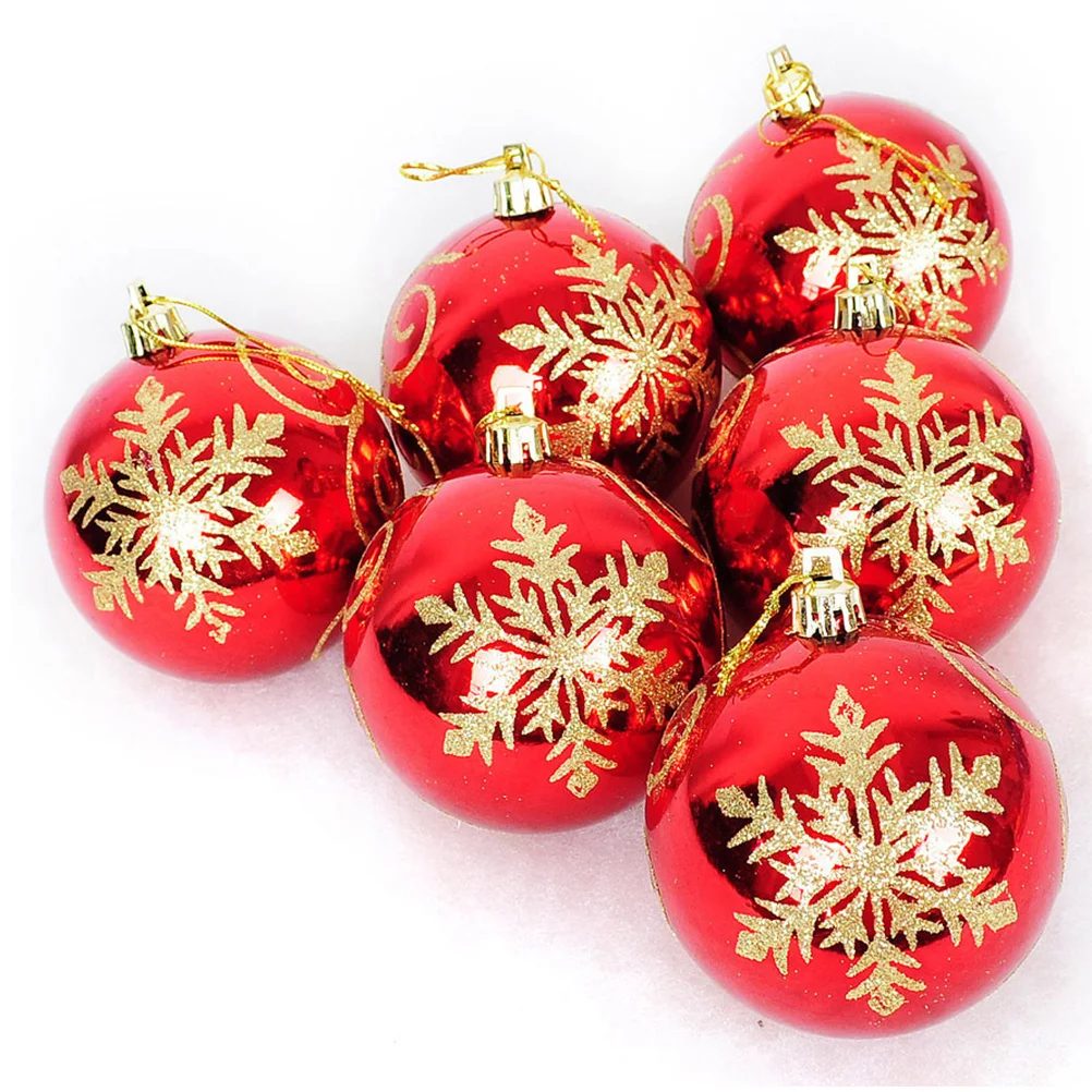 

12 Pcs Christmas Ball Pendant Market Decoration Glitter Xmas Decorate Ornament Plastic Tree Baubles Pvc Party Store
