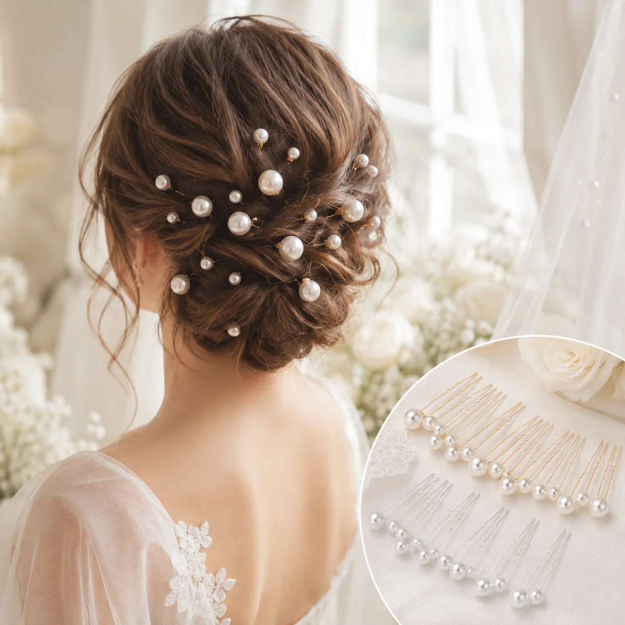 Women Accessories Gift Set - Pearl Hairpins 18Pcs U-Shaped Bridal Hair