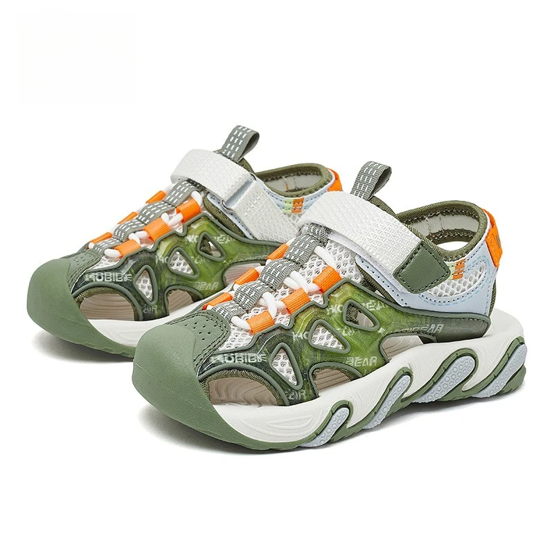 Children Sandals Boys Fashion Hook&loop Sandals Breathable Beach Shoes for Kids Thick Bottom Comfort Walking Shoes