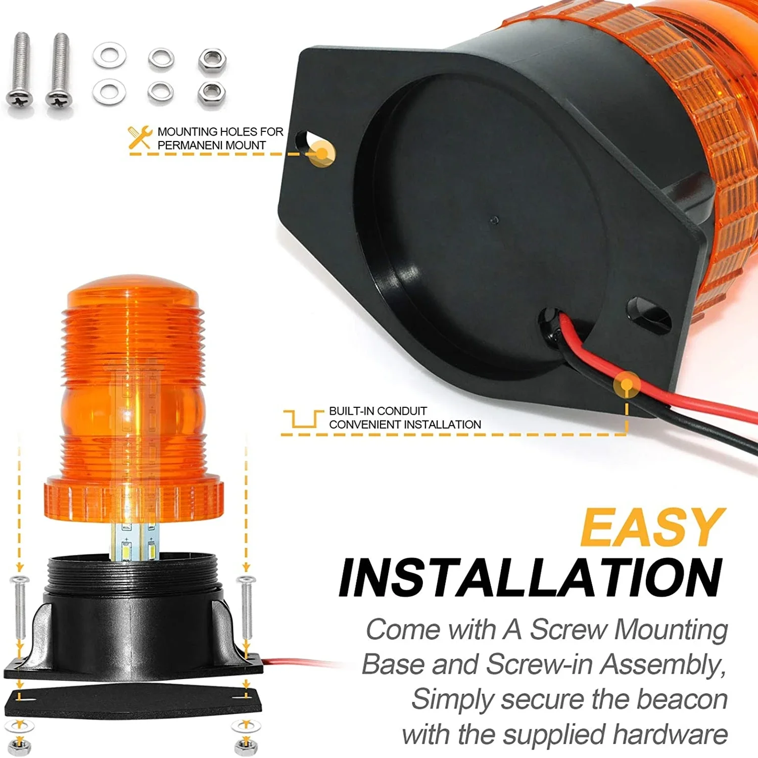 Construction site operation forklift 12V24V golf cart truck tractor safety warning light top light flashing warning light
