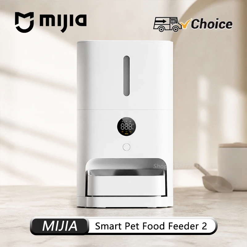 Original MIJIA Smart Pet Feeder 2 HD-large Screen 5L Large Capacity Precise Weighing Spare battery FoodShortage Remind  MJWSQ02