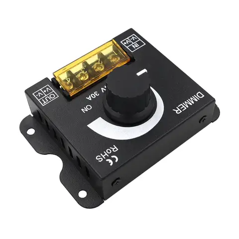 DC 12V-24V LED Dimmer Switch 30A LED Monochrome Controller PWM Digital Stepless Dimming for Lamp Strip Single Color Lamp