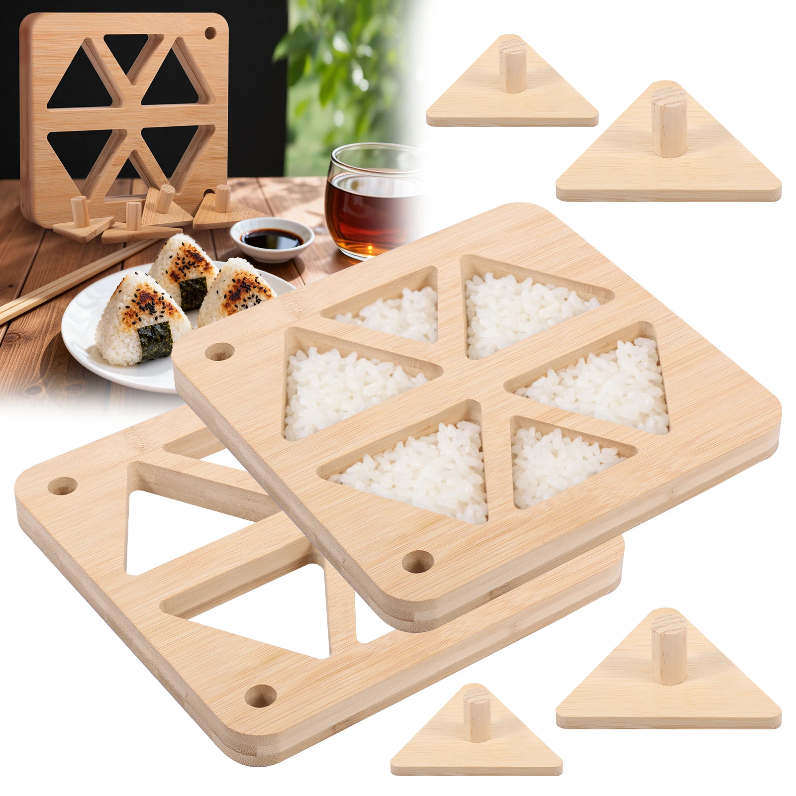 Onigiri molde triángulos molde para Sushi cocina casera utensilios de comida prensa de Sushi conveniente Japón DIY accesorios Bento herramientas de bolas de arroz