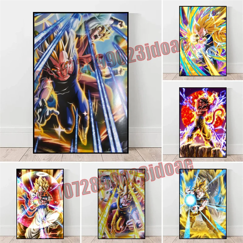 

Dragon Ball Saiyan Goku Vega Hot Blooded Battle Scene HD Canvas Painting Frameless Living Room Background Wall Hanging Painting