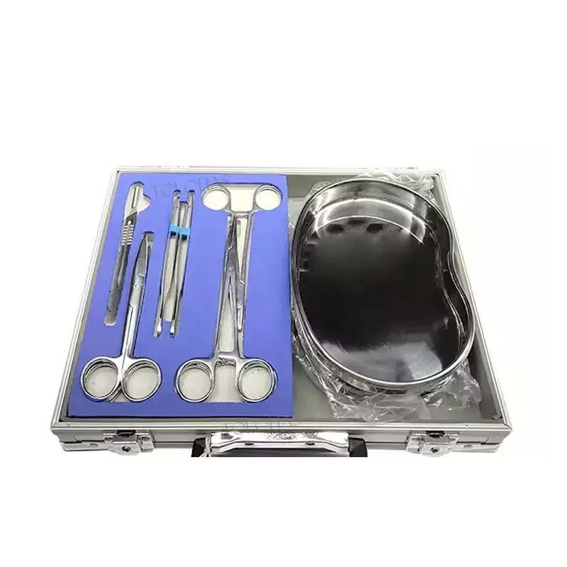 Emergency Surgery Set Medical Mini Surgical First Aid Kit Debridement Suture Bag  fast shipping