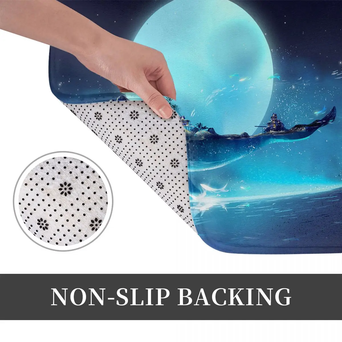 Ocean Whale Shark Swimming Non-slip Doormat Floor Mat Carpet Rug for Kitchen Entrance Home Bathroom Living room Footpad Mats