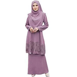 3pcs Eid Abayas Embroidery Hijab Tops Skirt Matching Set Women Muslim Dress Dubai Turkey Kaftan Islam Prayer Garment Jalabiya