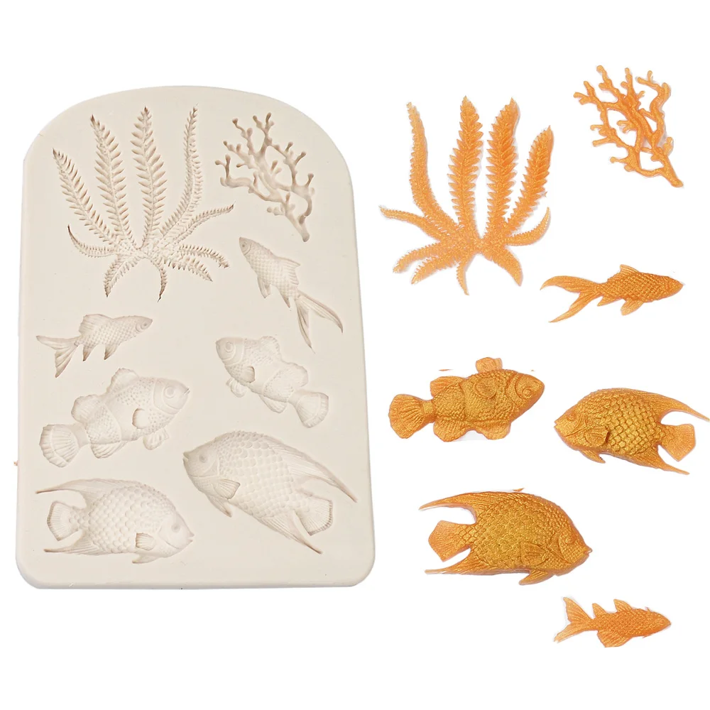 Fish Seaweed Silicone Cake Molds Cake Border Moulds Fondant For Baking Cake Decorating Tools Kitchen Baking Accessories M2514