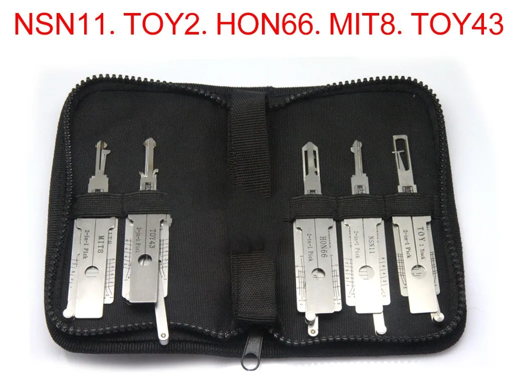 Bild 4: Smart Tools Asiatisches Auto 5 Stück 2-in-1 Pick und Decoder NSN11 TOY2 TOY43 HON66 MIT8 Auto Loc ksmith Tools