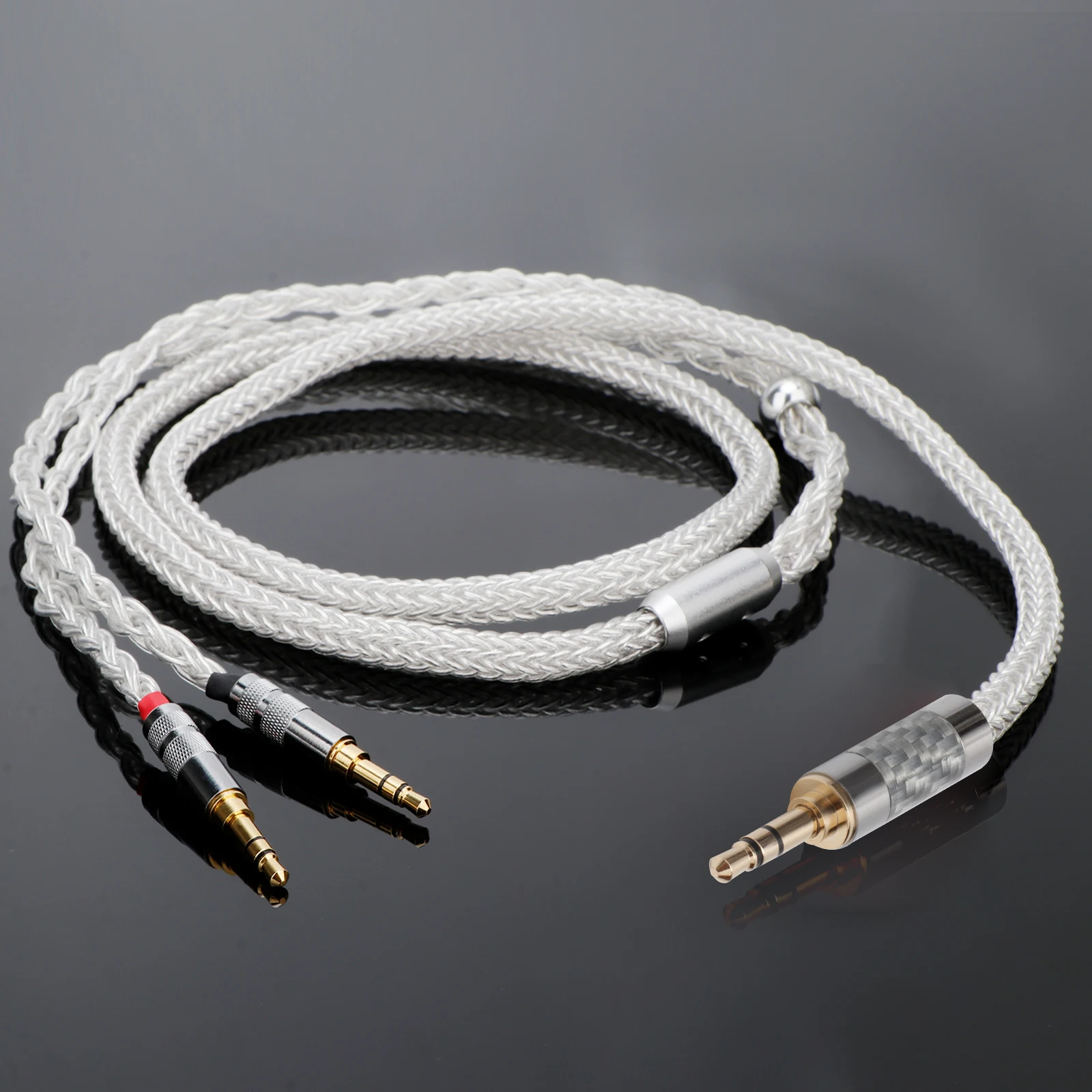 16 Cores Pure Silver Dual 3.5mm Headphone Cable 4PIN XLR Upgrade Cable for HE1000se HE6se HE4xx