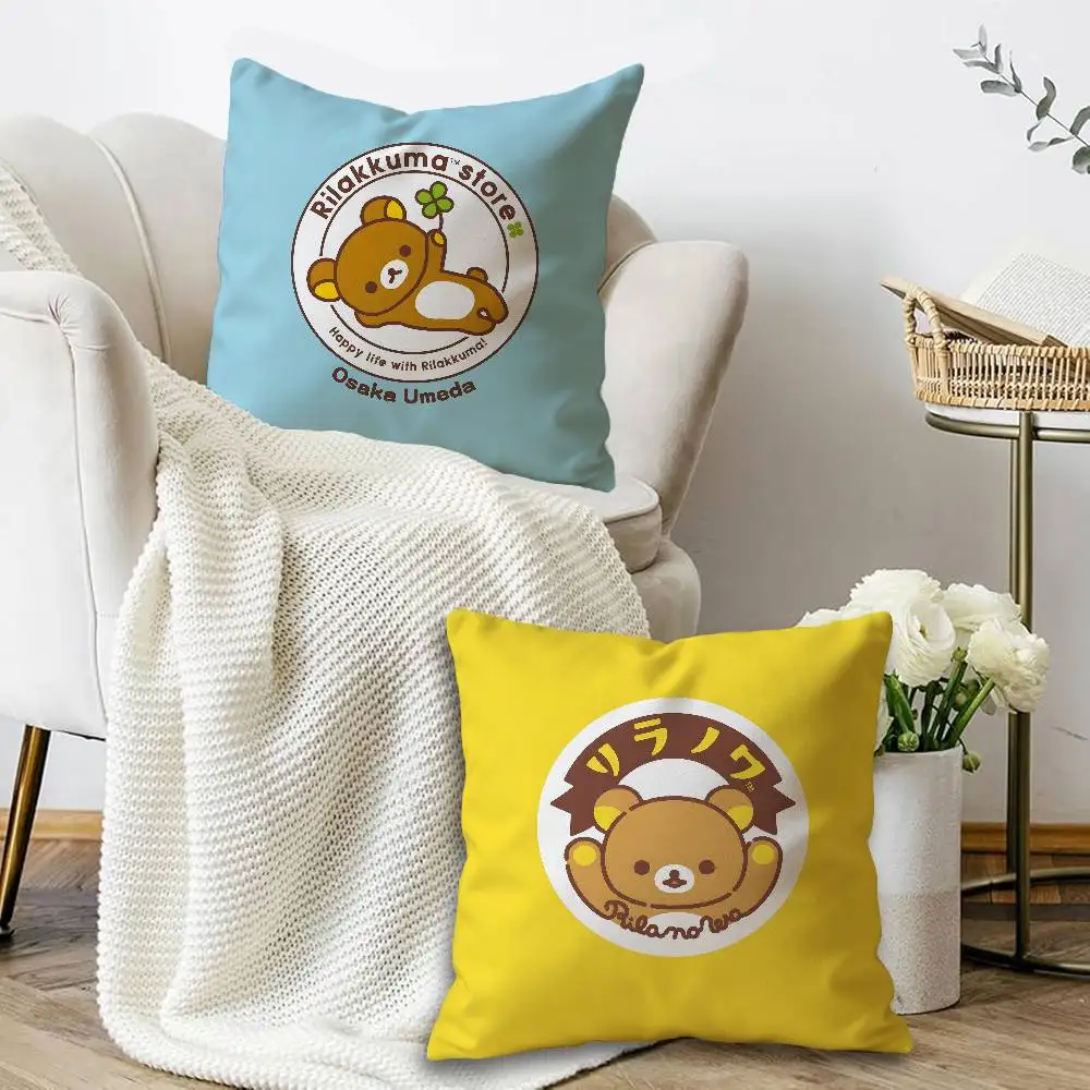 Popular Cute R-Rilakkumas Bear Pillow Cushion Cover Pillowcase Living Room Sofa Home Decor Customized