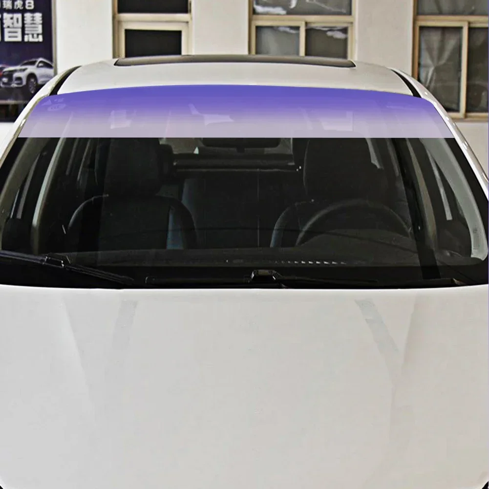 Car Colorful Sticker Front Windshield UV Protected Banner Waterproof Shade Sticker Sun Visor Strip Tint Film Exterior Accessory