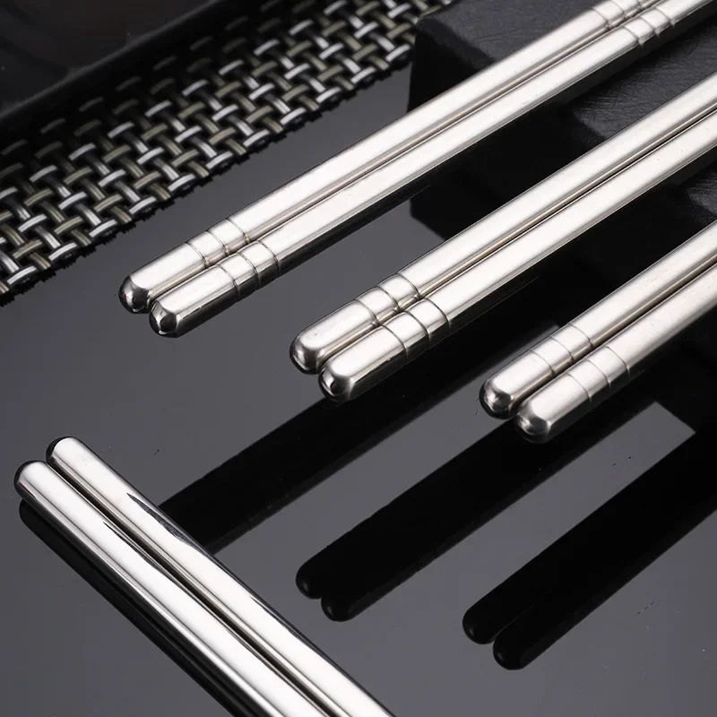 1 para 304 ze stali nierdzewnej Chopstick koreańska antypoślizgowa pałeczka antypoślizgowa metalowa pałeczka wielokrotnego użytku