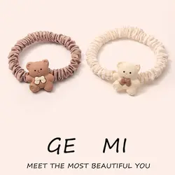 2Pcs/set Cute Bear Hair Elastics Ties Cartoon Hair Rope Ponytail Hair Holder Hair Accessories for Girl and Women