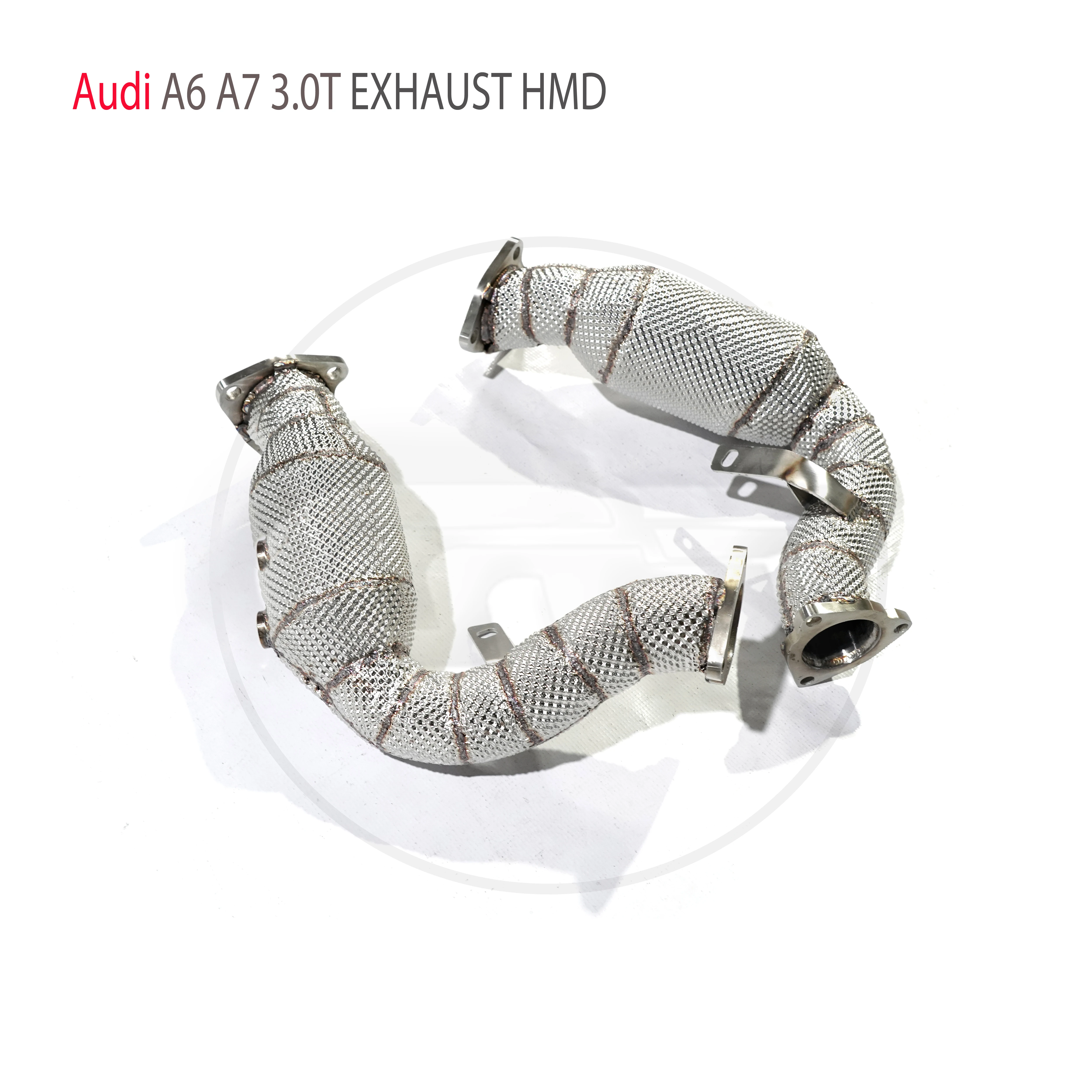 HMD Exhaust Manifold High Flow Downpipe for Audi A6 A7 C7 3.0T Car Accessories With Catalytic Header Without Cat  Catless Pipe