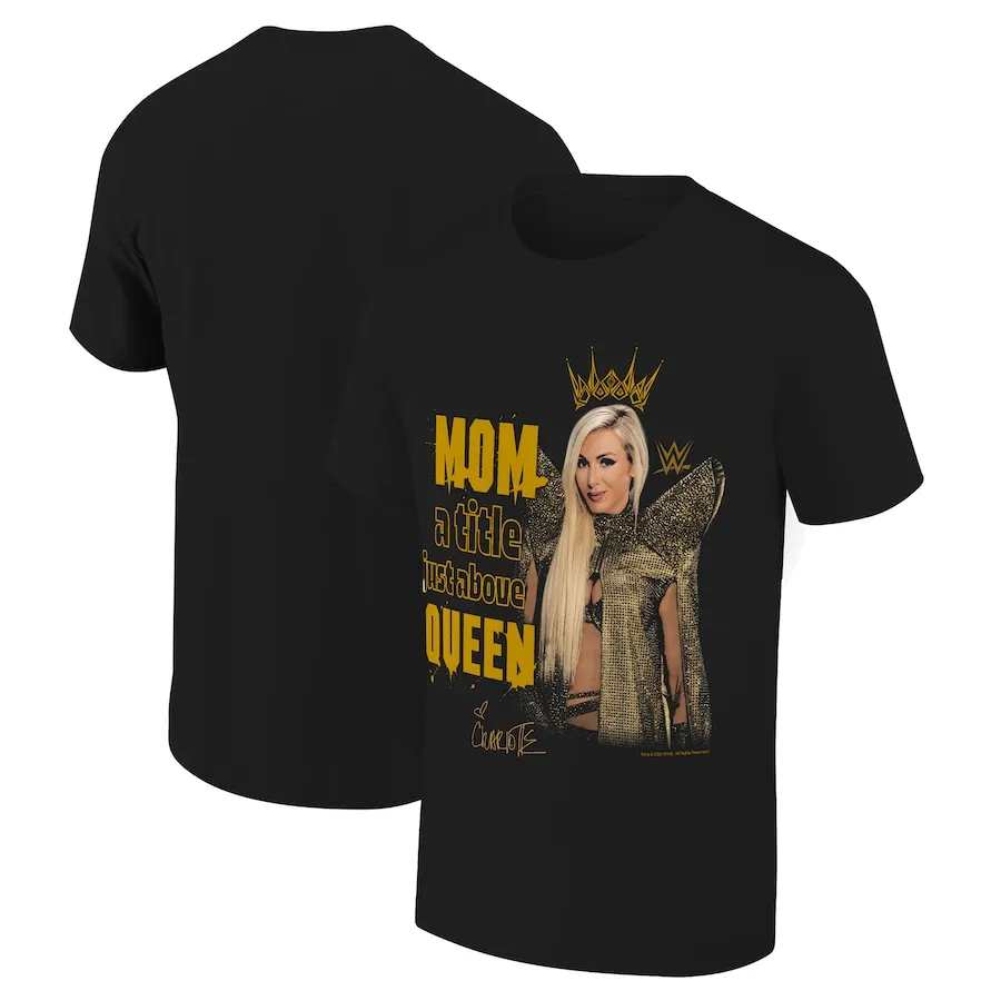 Men'sBlack Charlotte Flair Queen Mom Mother's Day T-Shirt