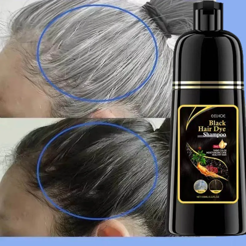 

Natural Herbal Hair Dye Shampoo 3 in 1 Change Hair Color Gray Hair to Dark Brown Black Deep Nourishing Care