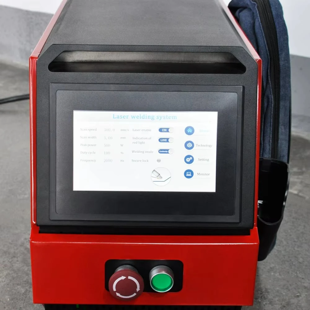 تعزيز 1500 واط آلة لحام الألياف المحمولة آلة لحام للمعدات المحمولة المعدنية الألومنيوم الفولاذ المقاوم للصدأ #6