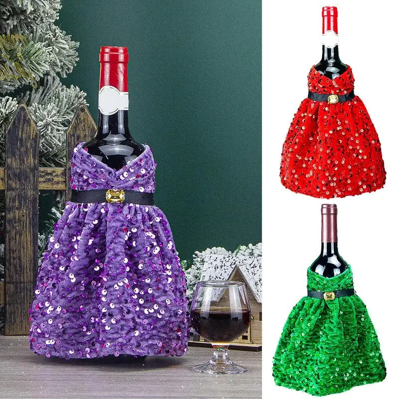 2024 Christmas Wine Bottle Cover Polyester Wine Bottle Case Merry Christmas Decorations For Home Wedding Birthday Party Supplies