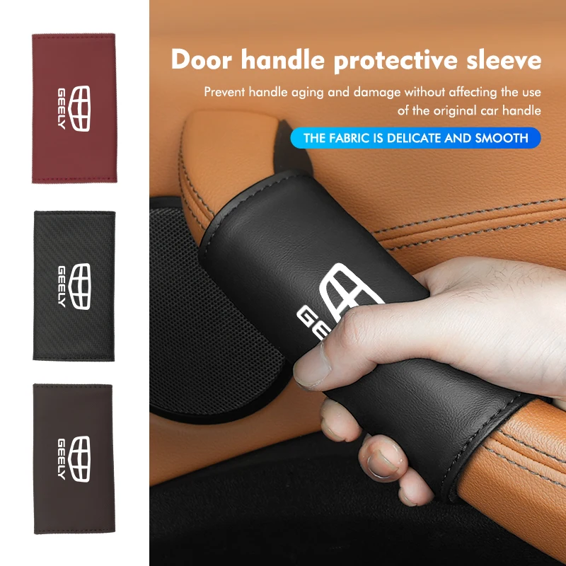 Car Door Inner Handle Protector Cover Leather Protective Case For Geely Ttugella Geometry C Coolray Emgrand Atlas Pro EC7 GX3