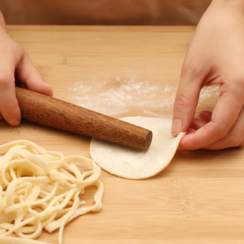 Natural Material Solid Wood Rolling Pin Smooth Surface Non-Stick Wooden Dough Roller Unpainted Comfortable Grip Baking Tools