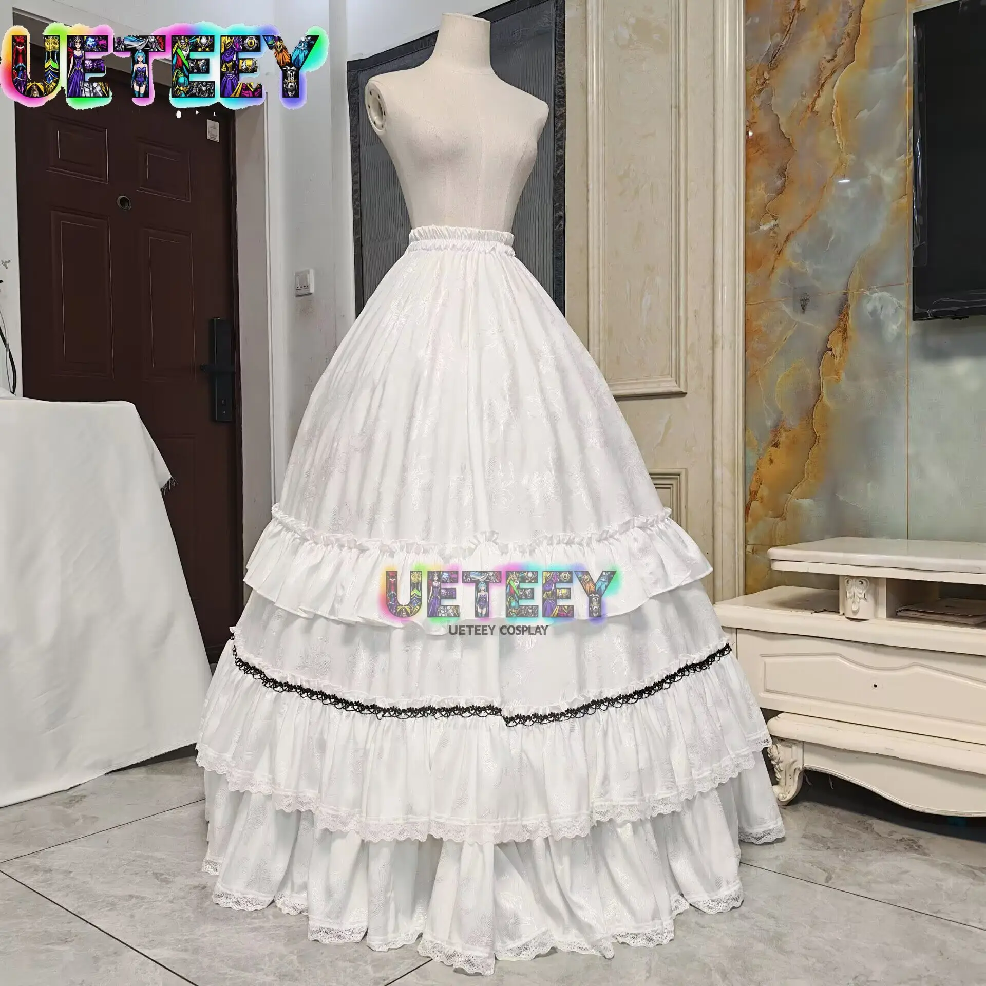 UETEEY COS Ciel Phantomhive Robin Sky Blue Shadow Fabric Cosplay Costume Halloween Costume Custom Size view 3
