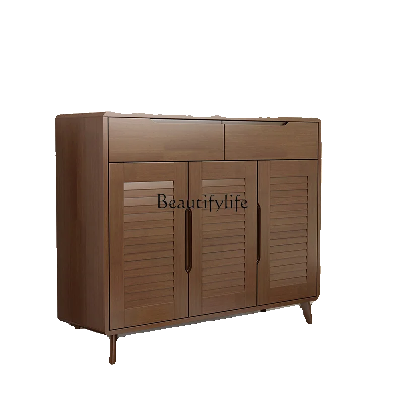 

All solid wood shoe cabinet Solid wood large capacity multi-layer super large entrance cabinet