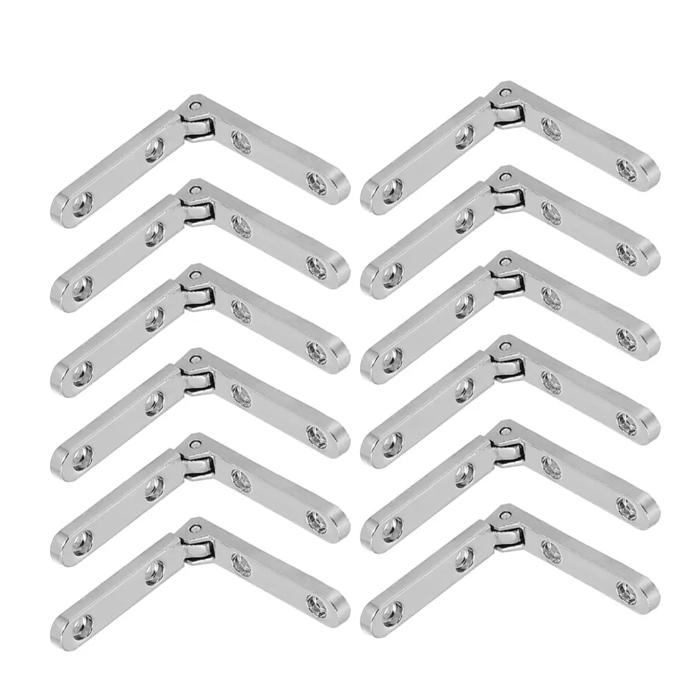 12Pcs Zinc Alloy Box Hinges for Jewelry Boxes Wooden Cases Furniture Chests Cabinet Hardware 90 Degree Folding Smooth Quiet