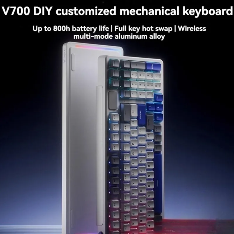 

Rapoo V700DIY Wireless Keyboard Customized Hot Swap Bluetooth 2.4G Tri-Mode Gasket Keyboard Gaming Office Mechanical Keyboards