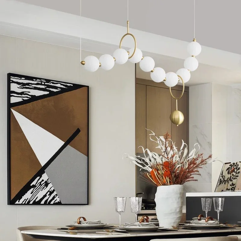 Nordic Dining Room Pendant Lights Glass Indoor Lighting Ceiling Lamp Hanging Light Chandelier Decorative Chandelier Lighting