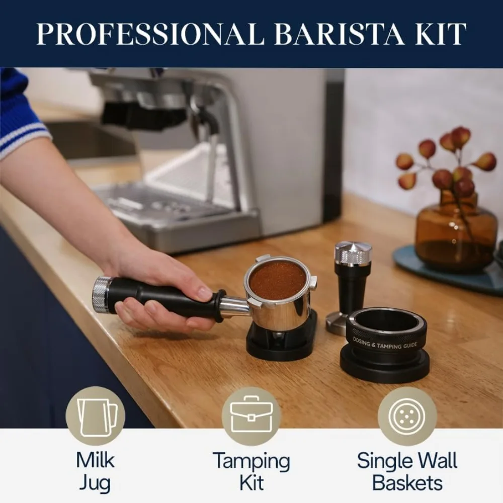 Espresso Machine with Cold Brew, Manual Milk Frother, Barista Kit for Latte, Cappuccino, Built-in Grinder, EC9255M