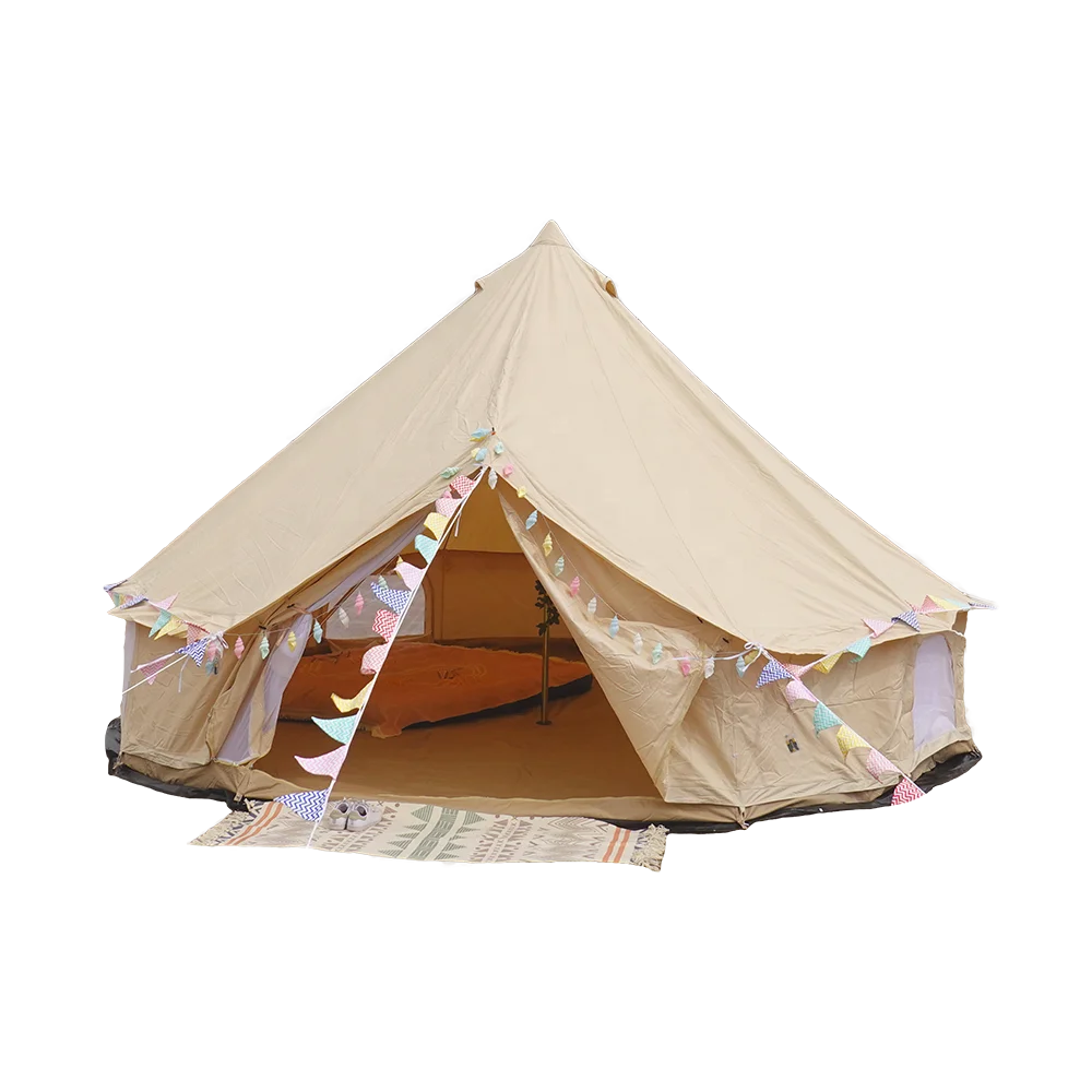 

Winter Glamping Cotton Canvas Bell Tent 5m with stove hole