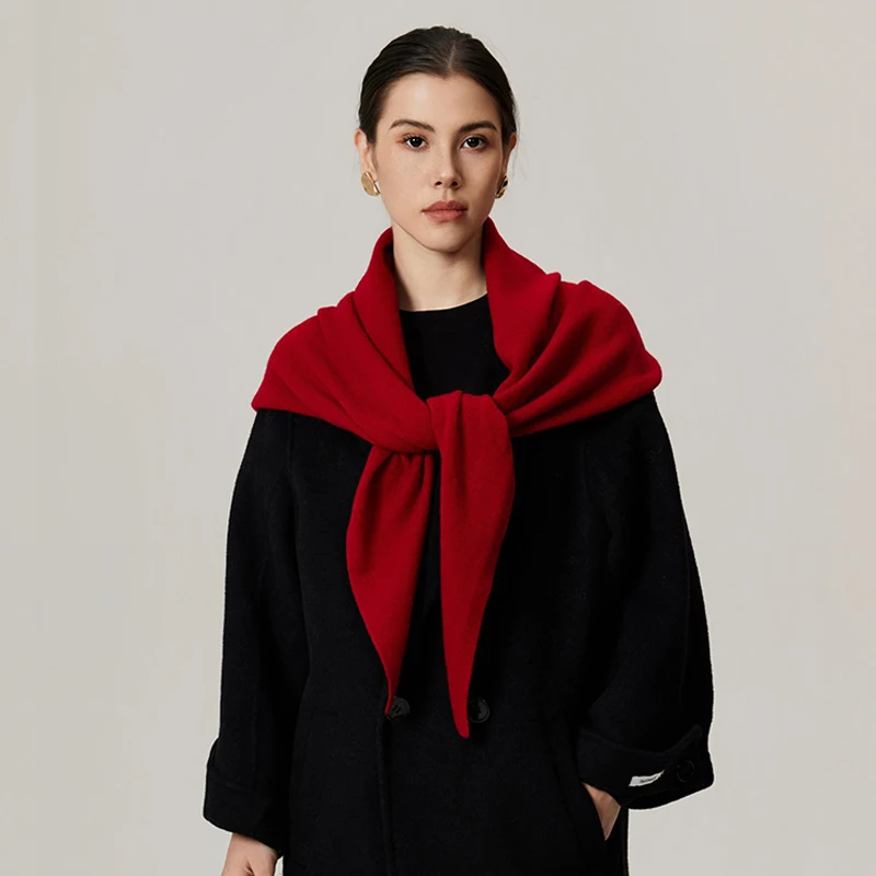

Wool Scarf Women Winter Knit Shawl Triangle Warm Accessory For Autumn Cold Weather Holiday Luxury