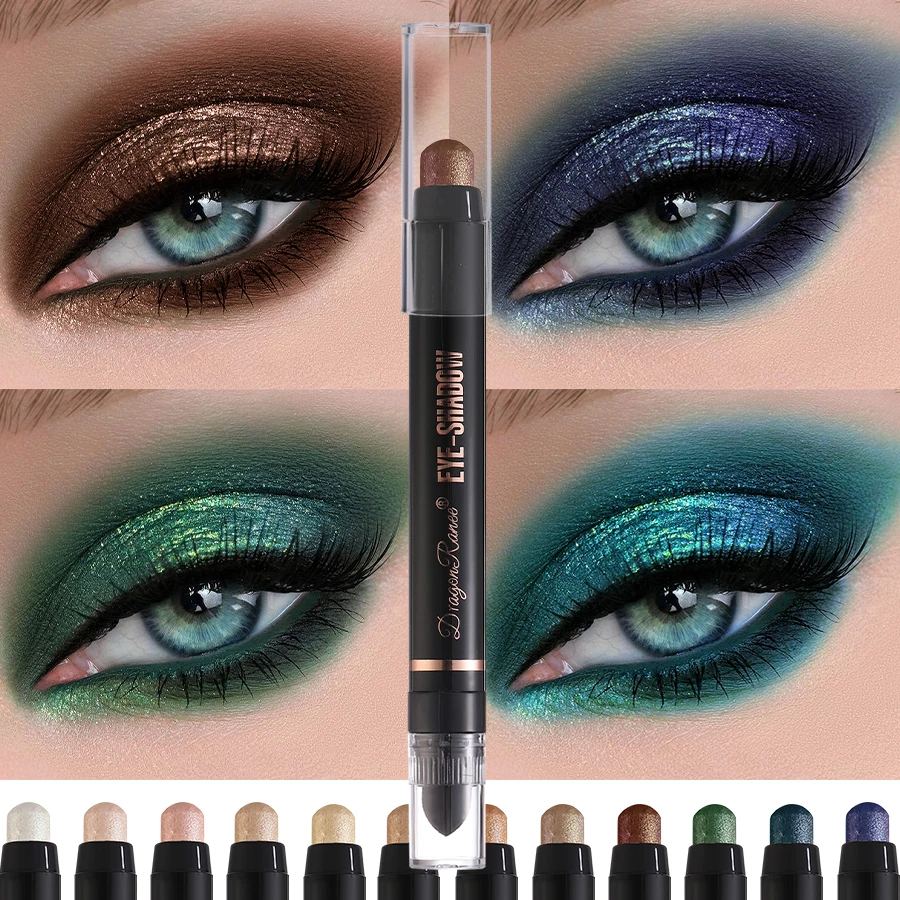 Oogschaduwpennenset, parelmoer oogschaduw, veelzijdige one-touch-vormige oogschaduw, hoogglans, delicate zijdeachtige oogschaduwpen met fi