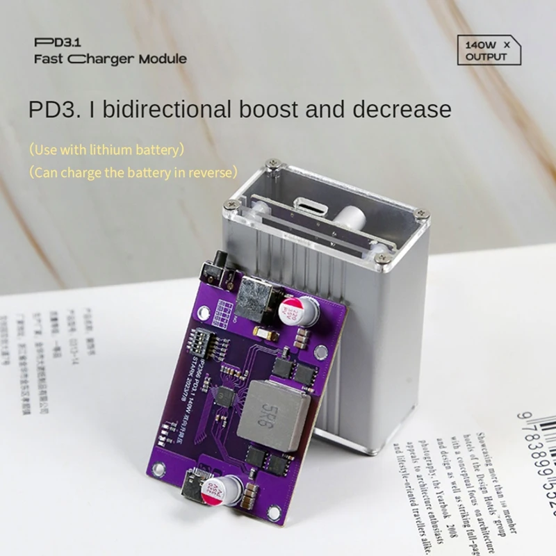 PD3.1 140 Вт Power Bank DIY модуль 2S/3S/4S/5S/6S переключаемый IP2366 двунаправленный модуль быстрой зарядки литиевой батареи