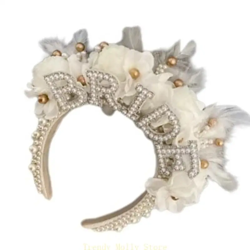 N5KB Bridal Shower Head Band Jóias Mulheres Bacharetas Partem