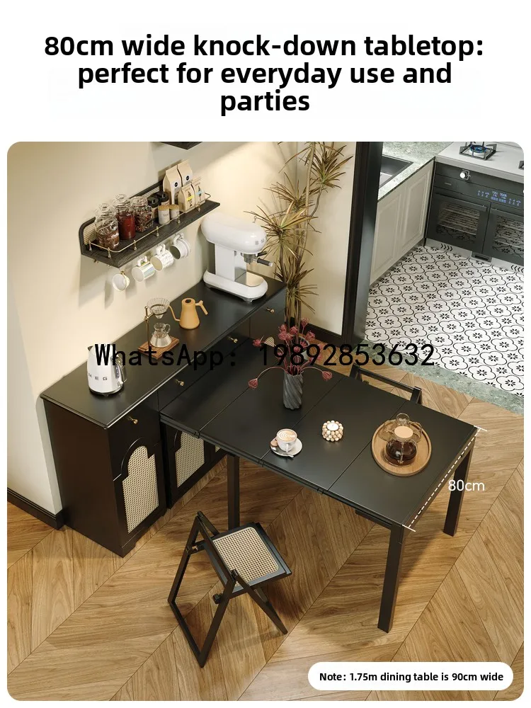 طاولة طعام YFY American Retro Style Island للاستخدام المنزلي المتكامل قابلة للتمديد 2025 نموذج جديد خزانة جانبية للشقة الصغيرة