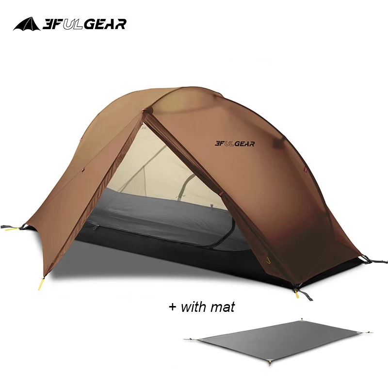 3F UL GEAR 1 Person Camping Tent Ultralight Waterproof Outdoor Travel Tent 15D Silicone Cycling Backpacking Hiking Tent With Mat view 2