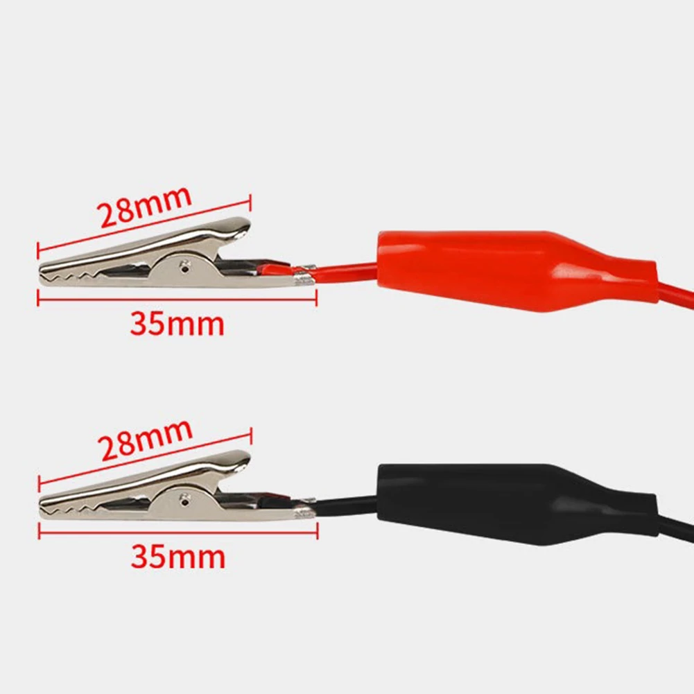 For Measurement Test Measurement Tool Two Clamp Power Cord Red 10mm Jaw Opening Non-slip Crocodile Teeth Secure Attachment