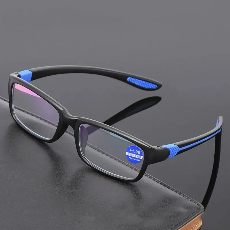 

Anti Blue Light Reading Glasses Ultra-Light HD Presbyopic Classic Black Rectangular Glasses Men Women Reading Glasses+1.0 to+4.0